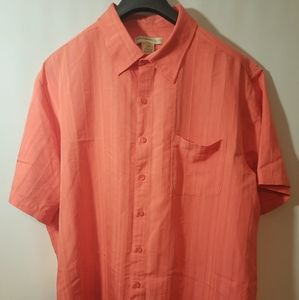 Island Passport Dressy Salmon Colored Button down